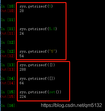 python 中sys.getsizeof的用法說(shuō)明