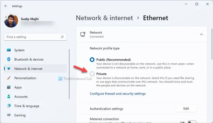 如何在Windows11中更改網(wǎng)絡(luò)配置文件類型？