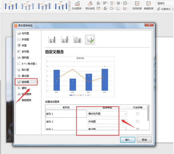 PPT中組合兩個圖表表現(xiàn)數(shù)據(jù)關系方法