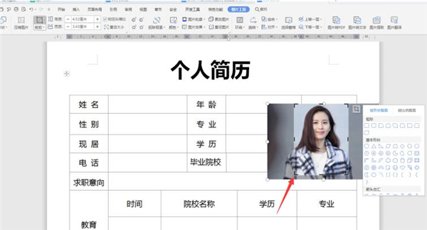 Word中如何裁剪簡(jiǎn)歷照片？Word中裁剪簡(jiǎn)歷照片方法