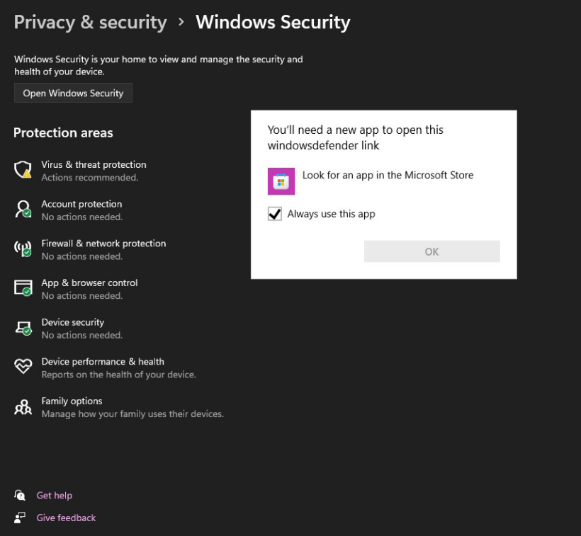 Win11系統安全中心部分功能打不開怎么辦？