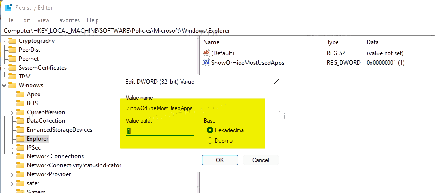 如何在Windows11“開(kāi)始”菜單中隱藏或顯示最常用的應(yīng)用程序？