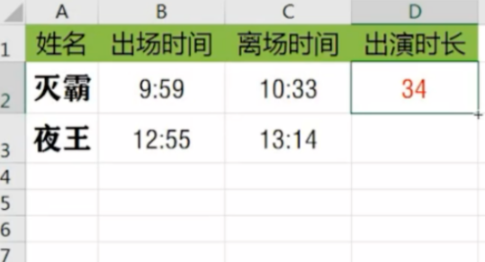 Excel計(jì)算時(shí)間間隔方法介紹