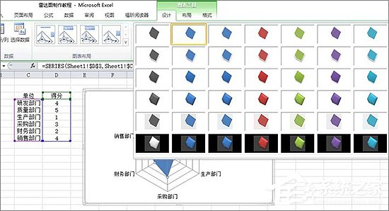 Excel表格中如何制作雷達(dá)圖表？Excel中制作雷達(dá)圖表教程