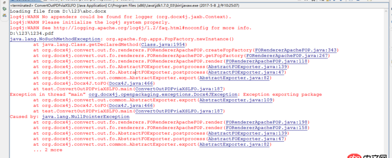 java - 使用docx4j3.2  Word轉(zhuǎn)PDF錯誤。糾結(jié)一天了。求指教指教！！！！