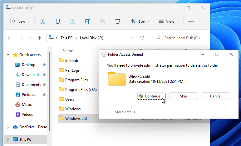 Win11可以刪除Windows.old文件嗎？刪除Windows.old文件的具體方法