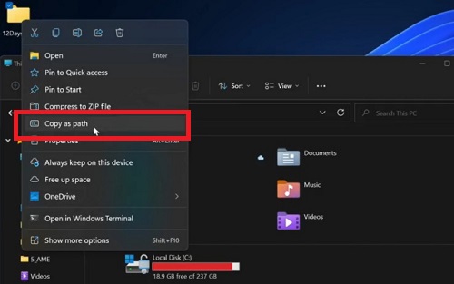 Win11資源管理器可以更簡便的復(fù)制文件和文件夾路徑