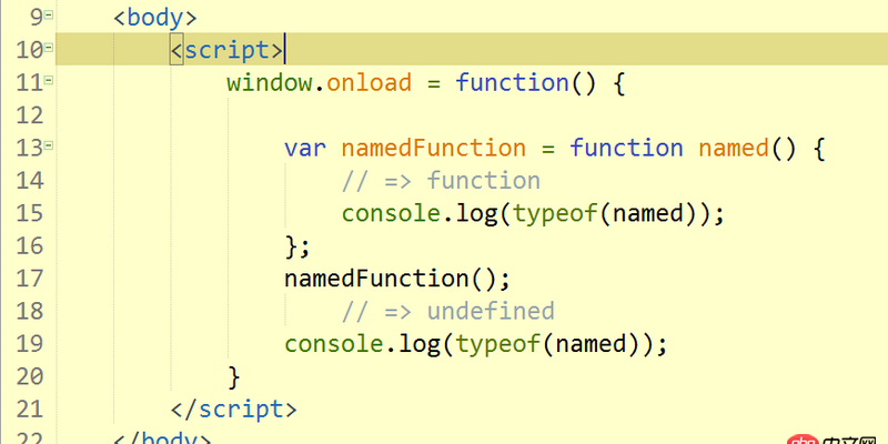 javascript - console.log(typeof(named));的位置不同，第二個(gè)為什么會(huì)顯示undefined ？