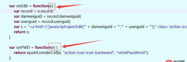 javascript - 想請教一下，js中 function中參數(shù) e 到底是什么，每個條用的參數(shù) e的用法都不一樣？