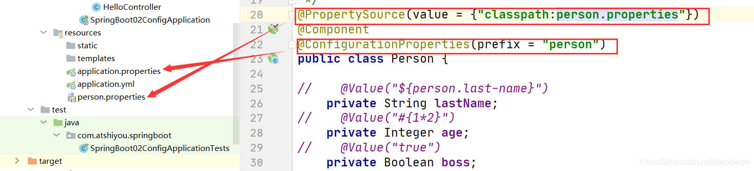 springboot @ConfigurationProperties和@PropertySource的區(qū)別