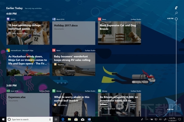 win 10 Build 17063新功能Timeline怎么樣？