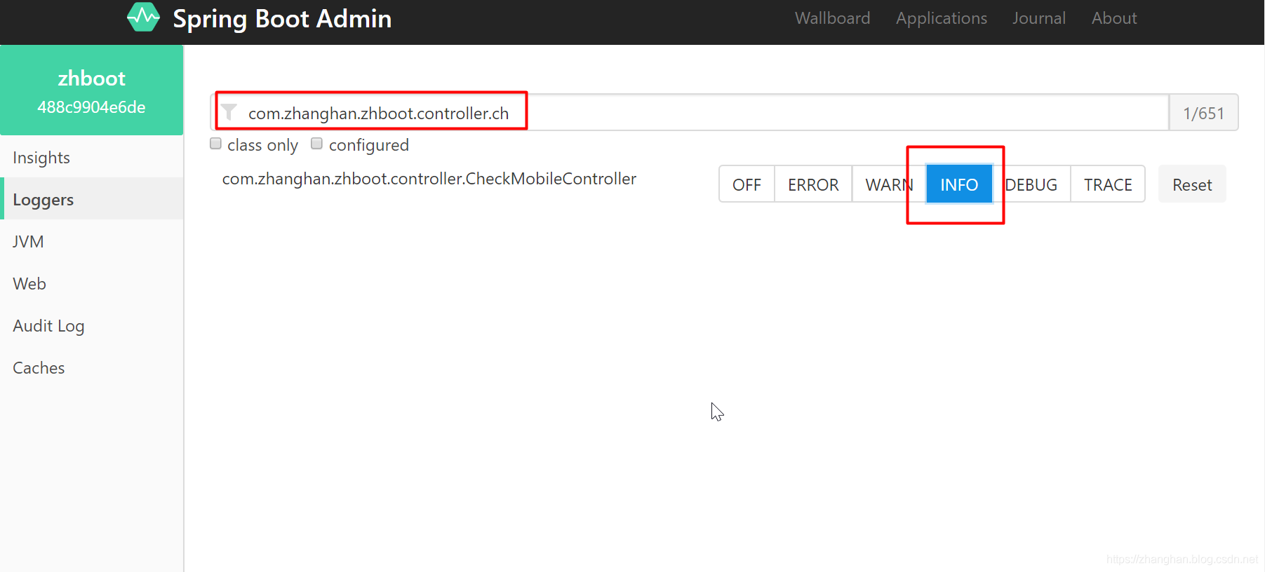 Spring Boot Admin 動態(tài)修改日志級別的方法步驟