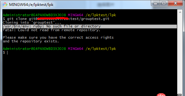 ruby - gitlab托管，git clone 失敗？