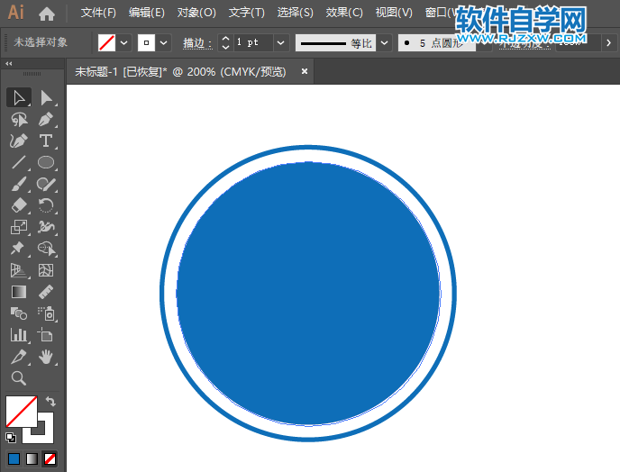 ai怎么畫直徑和向右轉(zhuǎn)彎的交通指示圖標