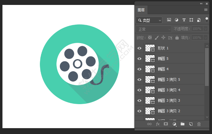 ps中怎么畫電影圖標(biāo)