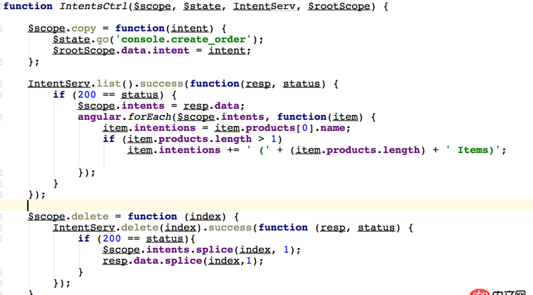 angular.js - 我該怎么寫這個delete函數(shù)呢？ 我現(xiàn)在寫成這樣了，但是只能刪除頁面的item，不能把刪除的部分傳給服務(wù)器