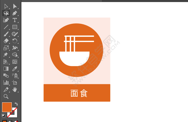 ai繪制面食標(biāo)識(shí)的方法