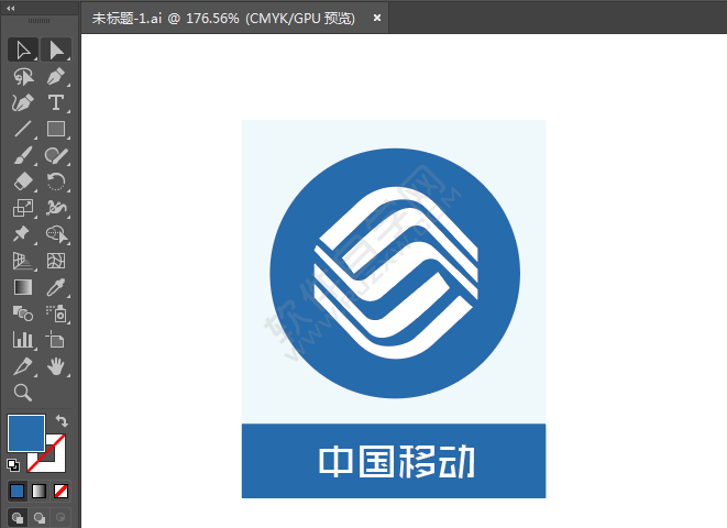 ai繪制中國(guó)移動(dòng)標(biāo)識(shí)的方法