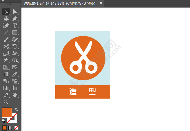 ai繪制剪發(fā)造型圖標(biāo)的方法
