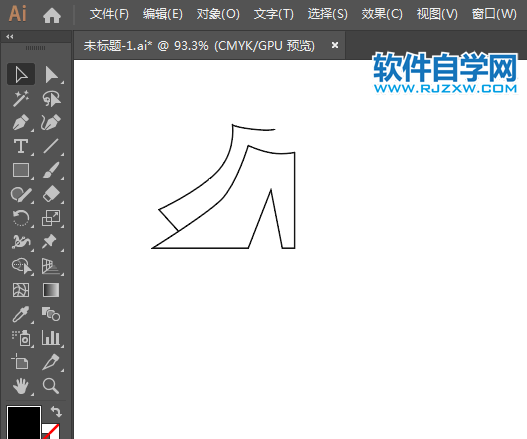 高跟女鞋簡(jiǎn)筆畫(huà)用AI繪制的方法