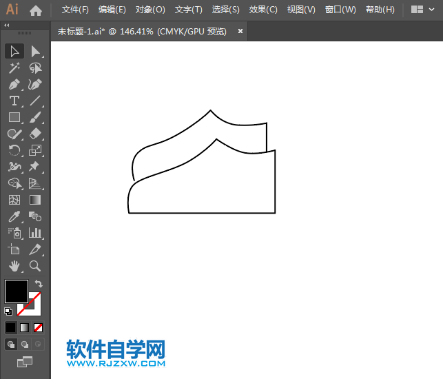 男鞋簡(jiǎn)筆畫(huà)用ai繪制的方法