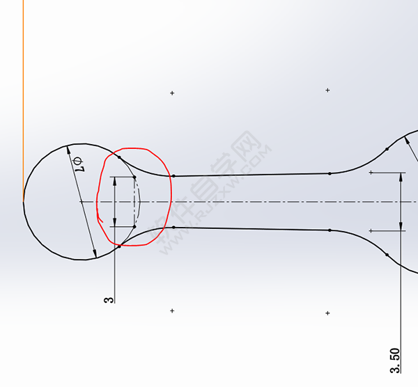 用SolidWorks畫一個夾子，用曲面的方法。