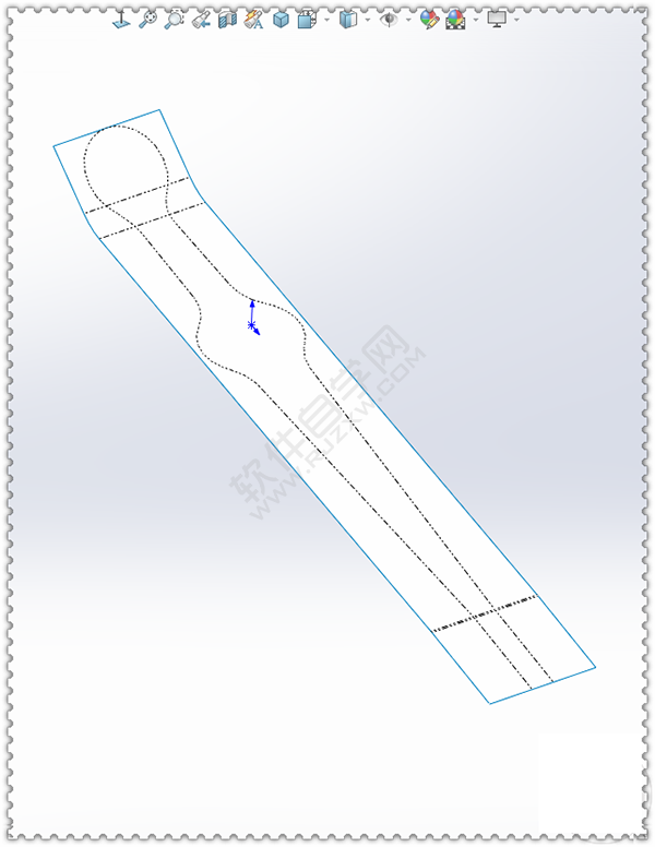 用SolidWorks畫一個夾子，用曲面的方法。