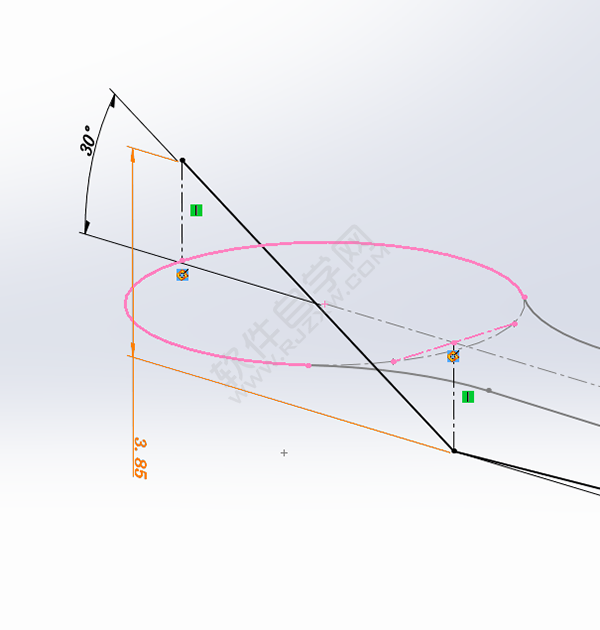 用SolidWorks畫一個夾子，用投影曲線來創(chuàng)建。
