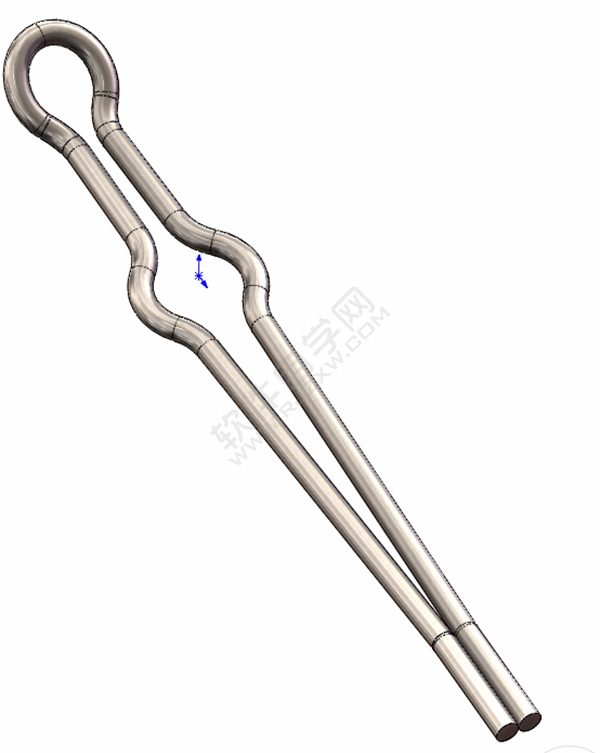 用SolidWorks畫一個夾子，用投影曲線來創(chuàng)建。