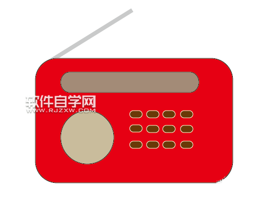 ai怎么畫(huà)一臺(tái)紅色的收音機(jī)圖標(biāo)