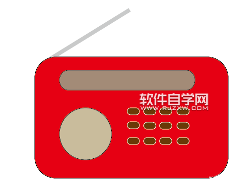 ai怎么畫(huà)一臺(tái)紅色的收音機(jī)圖標(biāo)