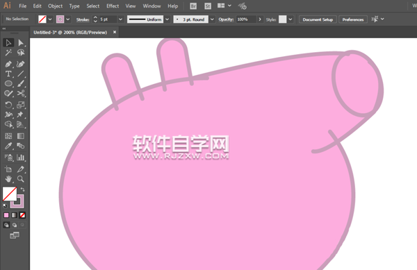 ai怎么畫(huà)佩琪的豬爸爸