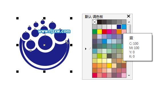 CDRX8制作以圓形為主題的MONEY標(biāo)志