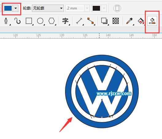 教你簡單用CDRX8設(shè)計大眾LOGO教程