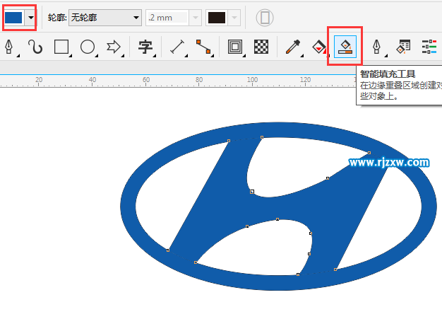 CDRX8設(shè)計(jì)北京現(xiàn)代LOGO標(biāo)志教程