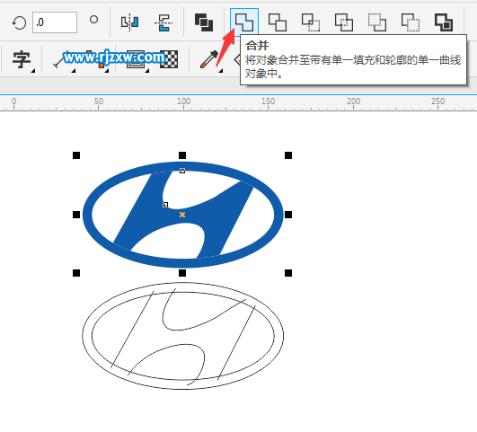 CDRX8設(shè)計(jì)北京現(xiàn)代LOGO標(biāo)志教程
