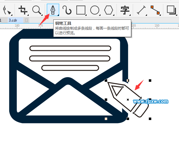 CDRX8制作寫(xiě)郵箱的圖標(biāo)教程